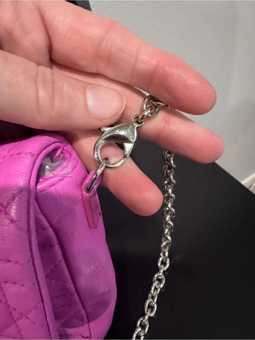 Dior Quilted Leather Chain Crossbody Pouch in Pink - Picture 8 of 12